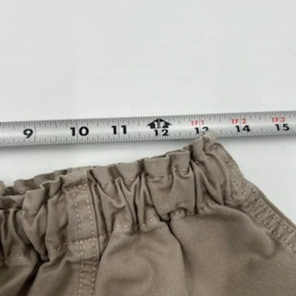 Aerie Women Small Khaki‎ Tan Paperbag Waist Utility Shorts Cotton Lyocell Blend